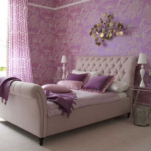 vintage purple bedroom design