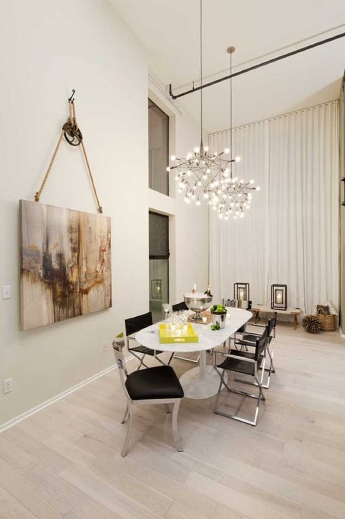 amazing dining table with designers light
