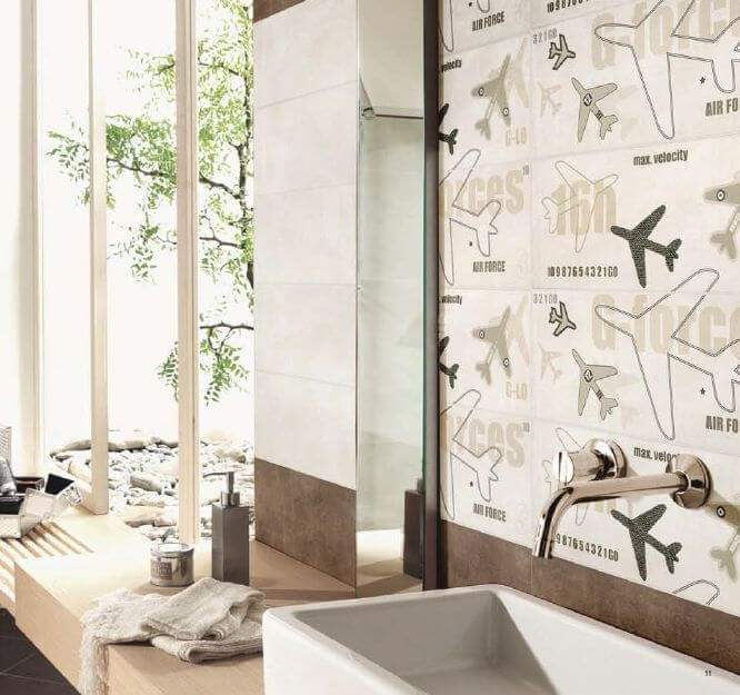 Aviation Inspired Bathroom Tile Design mod