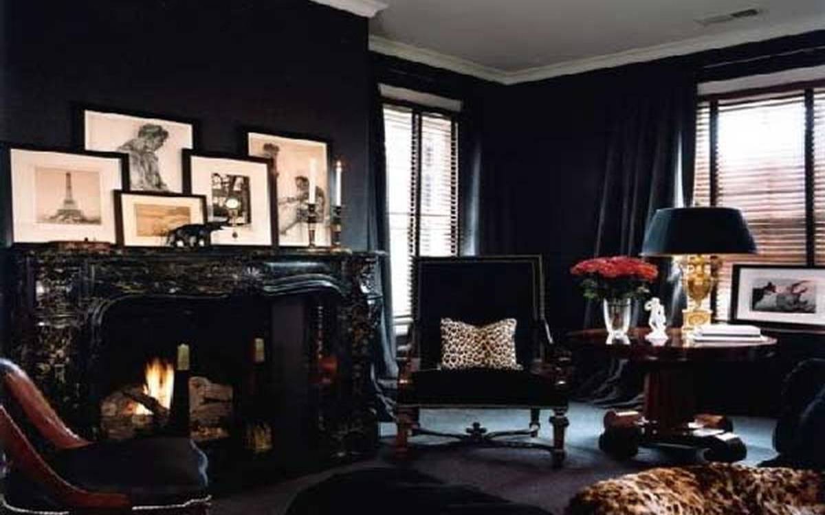 black victorian living room