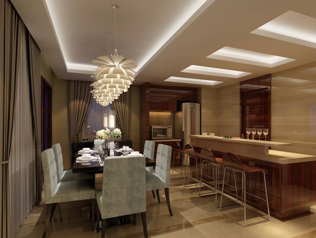 ceiling lighting and open space