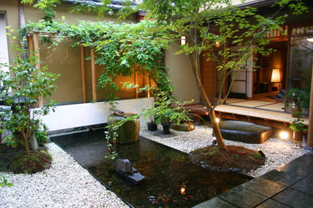 25 - decoration landscape small garden ideas with koi fish pond and lighting small garden ideas for small space for home design small garden bed ideas small garden ideas and pictures