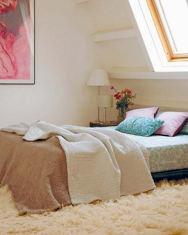 carpet soft white loft room sleeping idea pink wall picture