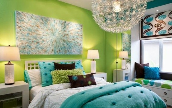 green wall design very nice for bedrooms