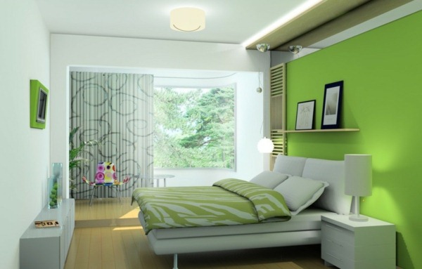 furniture green wall design for bedroom with beautiful