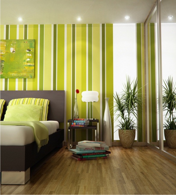 green wall design for bedroom inspiring look