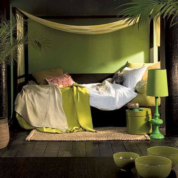 green wall design for bedroom modern equipment