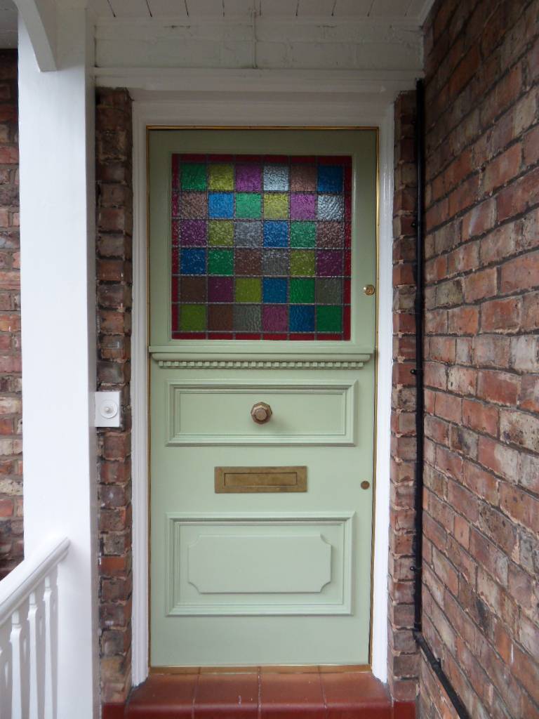 Cool front door with mosaic