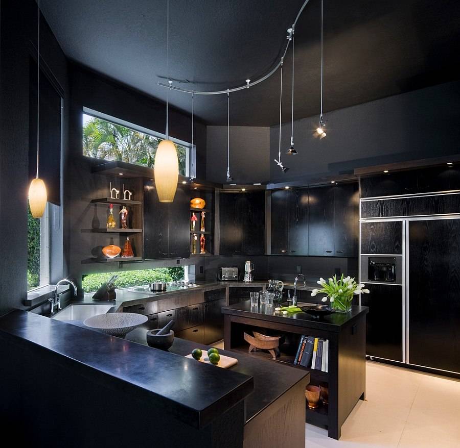 Gorgeous contemporary kitchen with bold fixtures