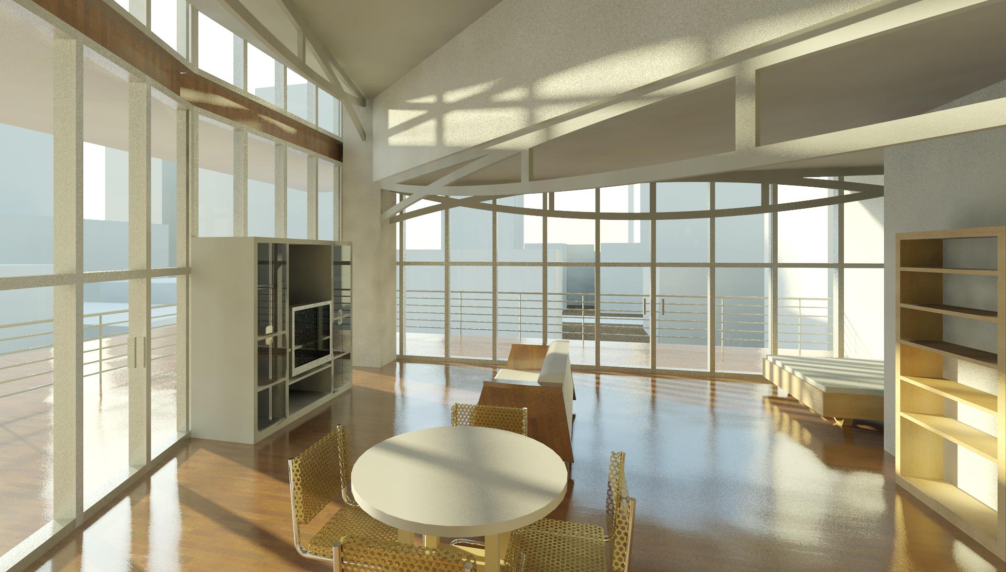 Great windows with beautiful view for luxury minimalist apartments