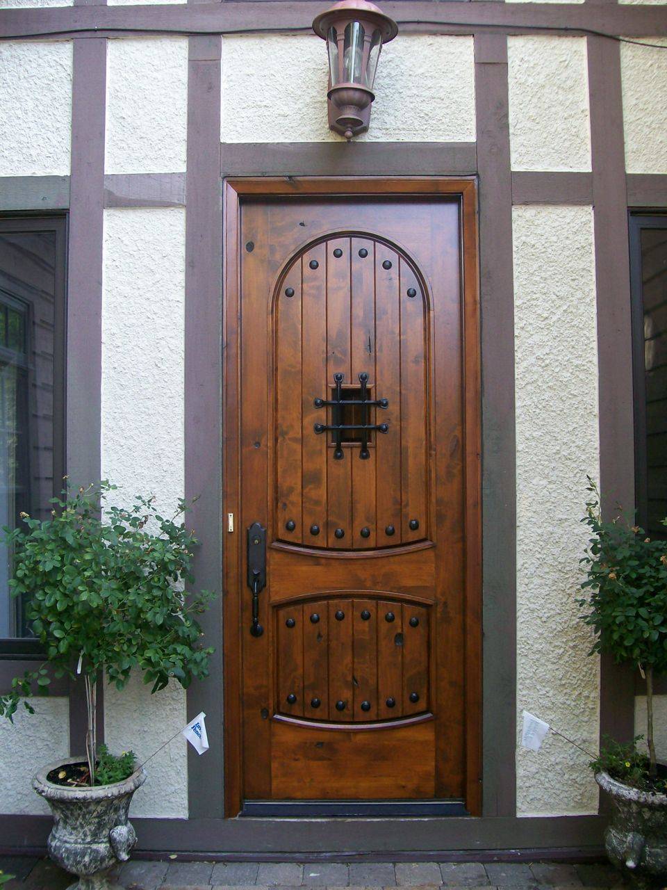 Mid-century style solid wood front door