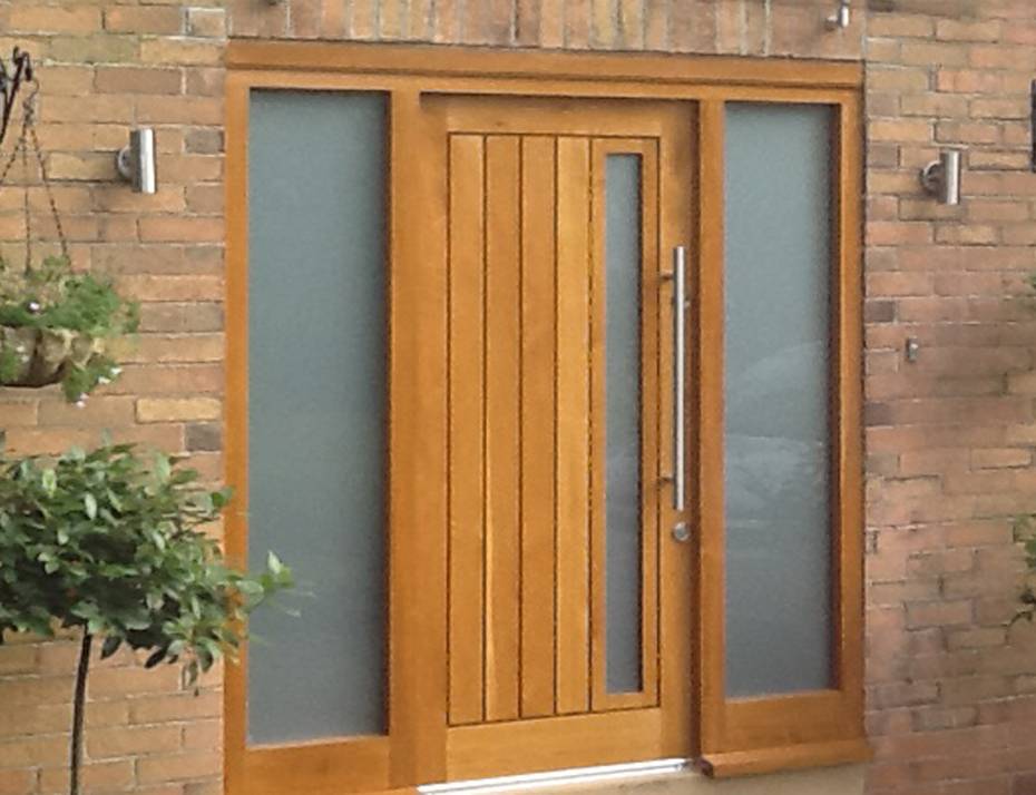 Solid wooden front door