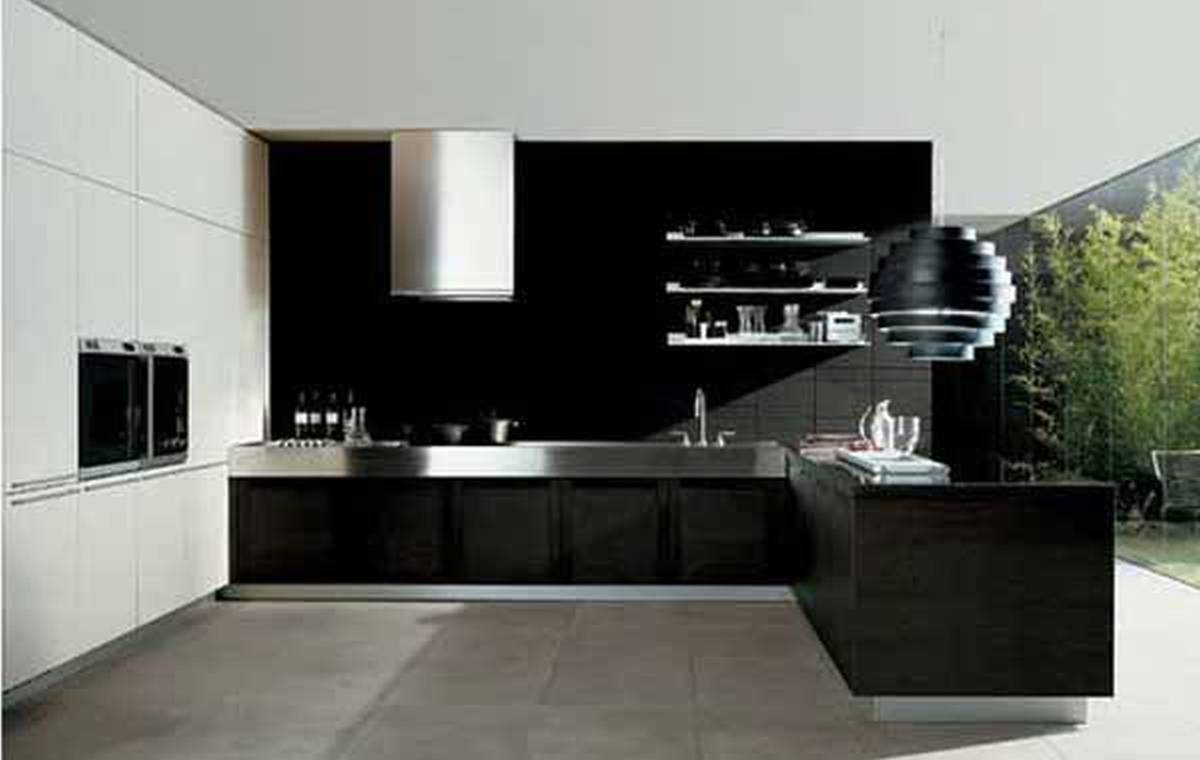 amazing black and white kitchen set