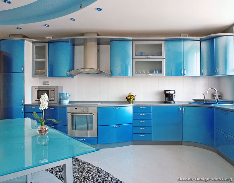 blue painted kitchen cabinets ideas