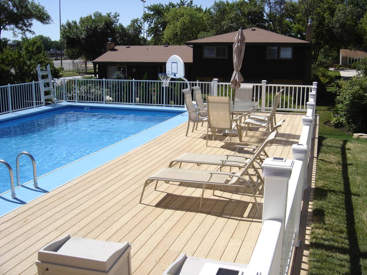 deck with pool