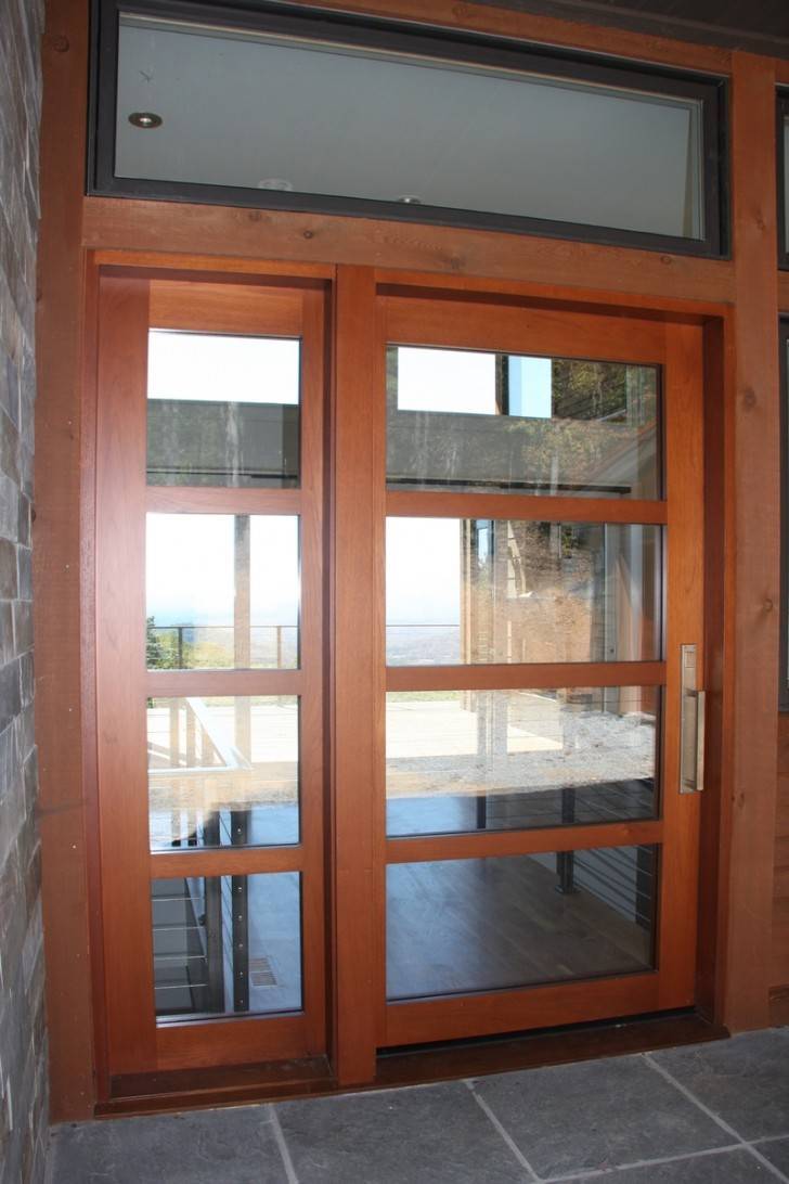 exterior front doors wood glass