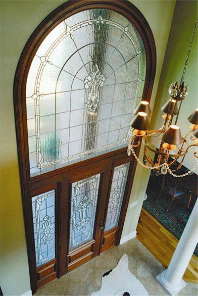 front door with glass