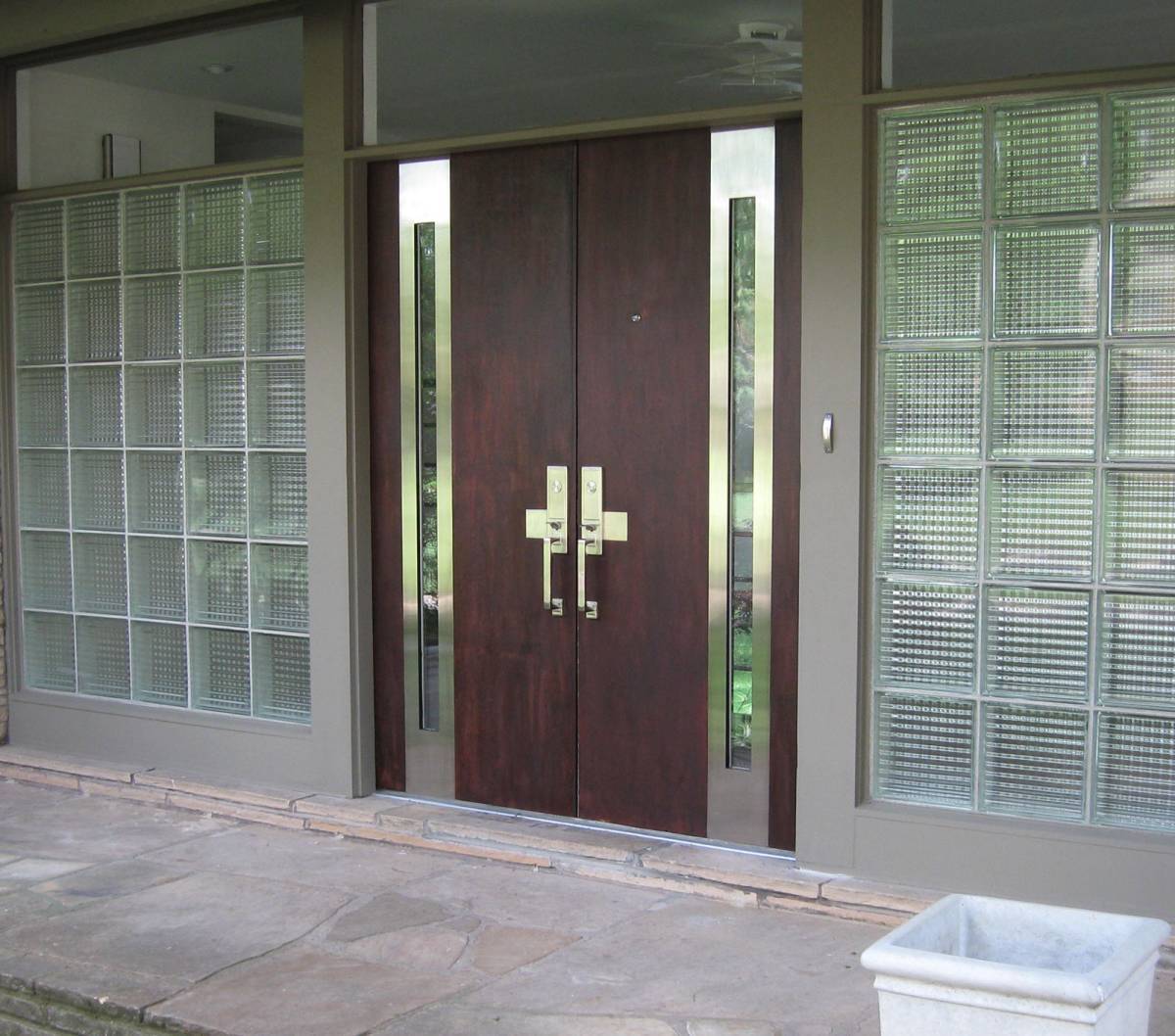 metal and glass front doors