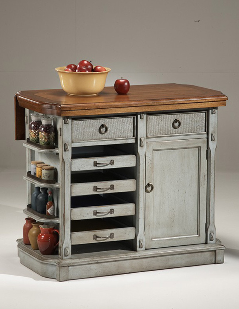 movable kitchen island: beautiful country style