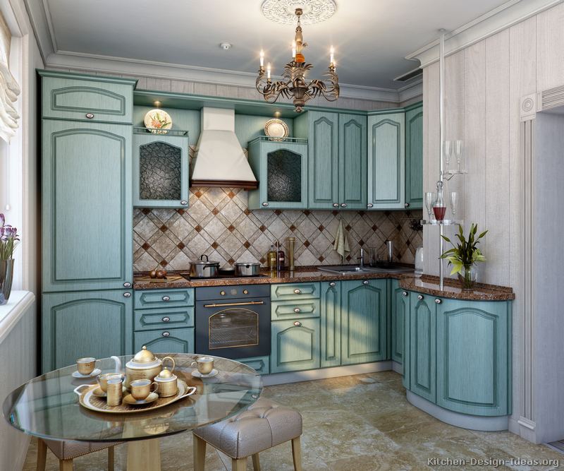 pastel blue kitchen