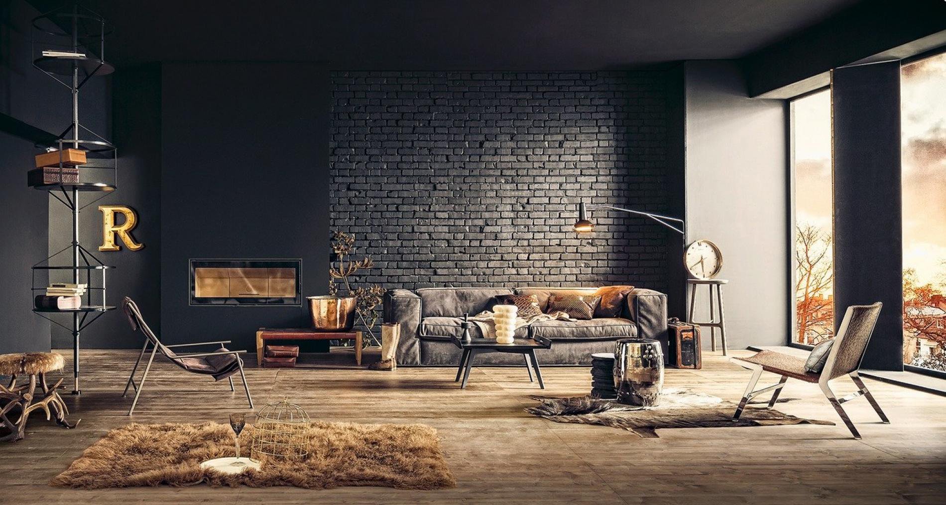 25 Phenomenal Industrial Style Living Room Designs With Brick Walls