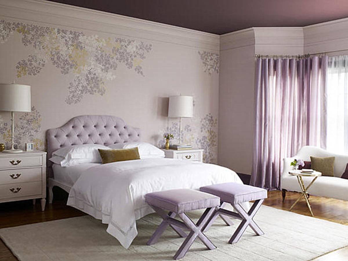 pretty-bedroom-decorations-ideas-pictures-with-purple-headboard