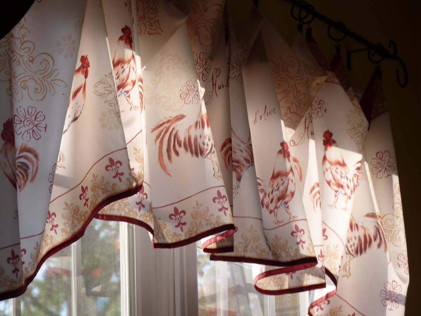 rooster design kitchen curtains