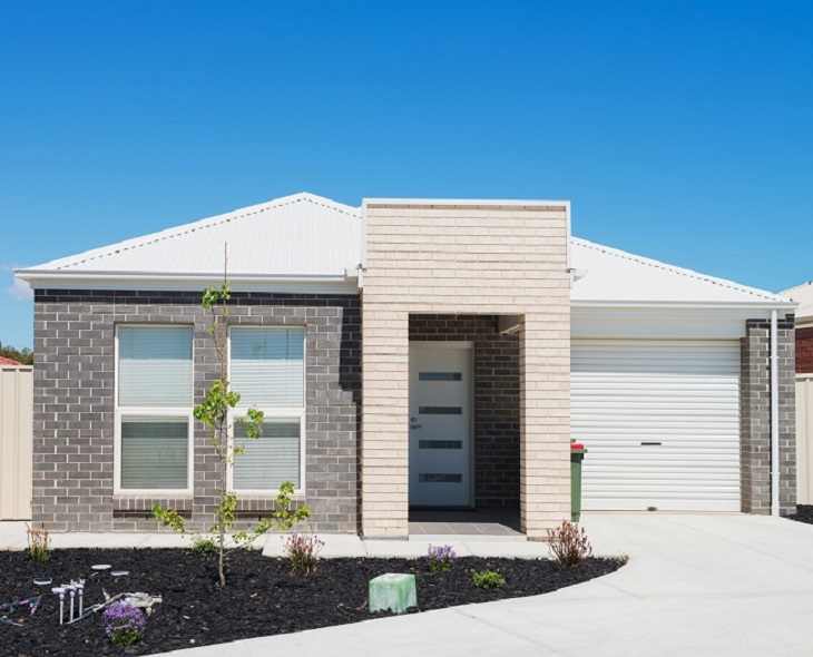 typical facade of a modern suburban house