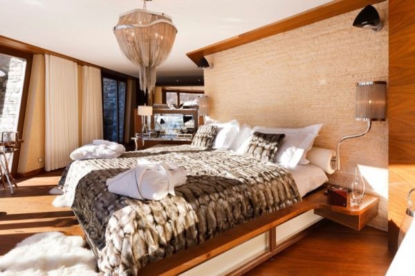 Chalet Zermatt bedroom furniture design ideas modern chandelier