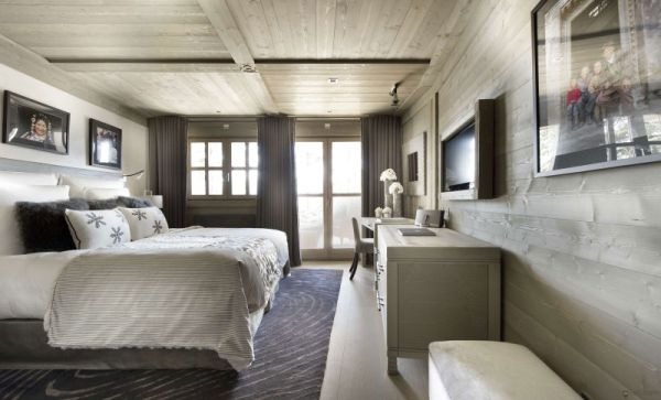 Interior Design Bedroom Zermatt animal skins Rustic Details