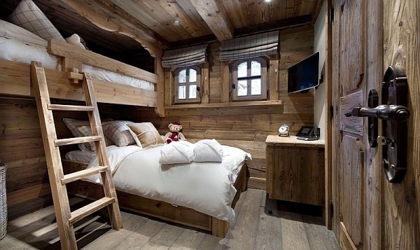 Loft bed furniture fitted ski chalet