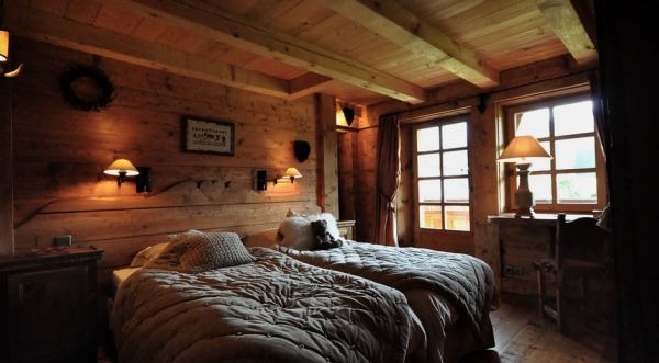 Bedroom wood coziness ideas luxury megeve ferme helene