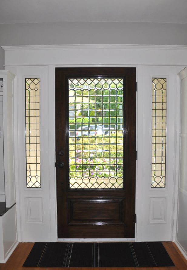 wood front doors and side panels