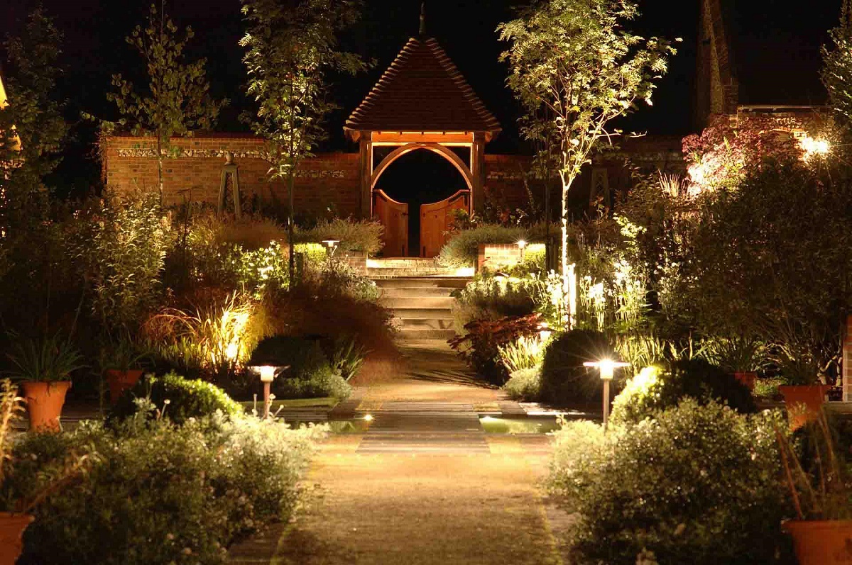 Country garden by night