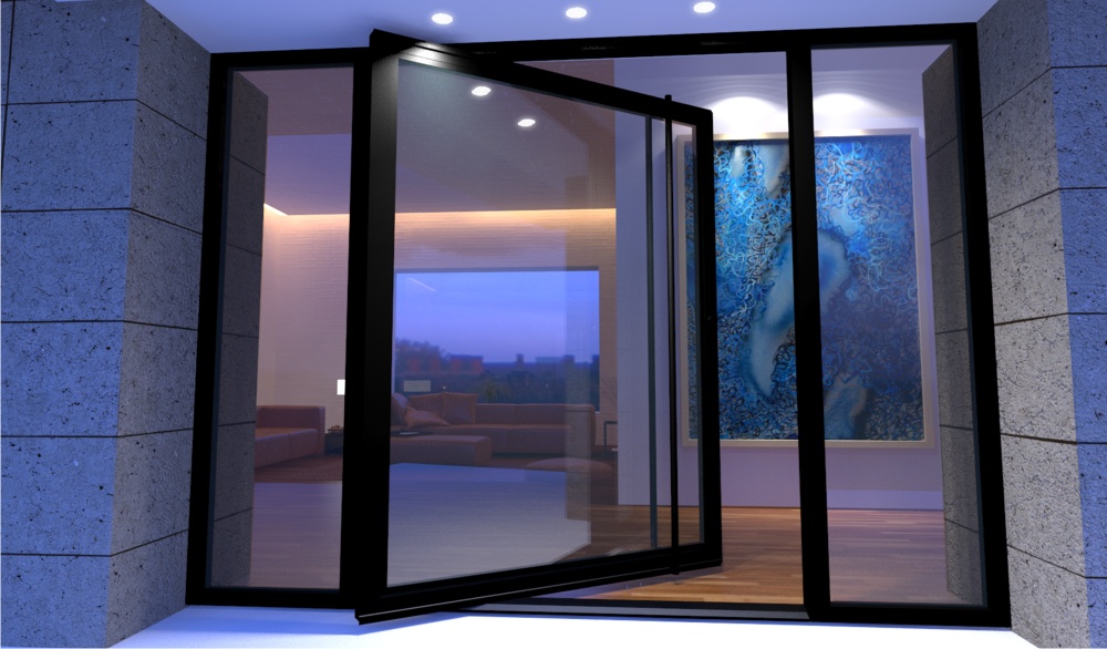 Full VIew Pivot Door