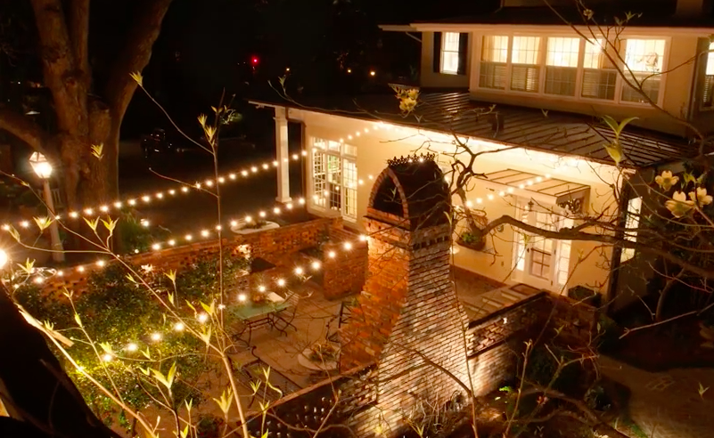 decorating patio with string lights
