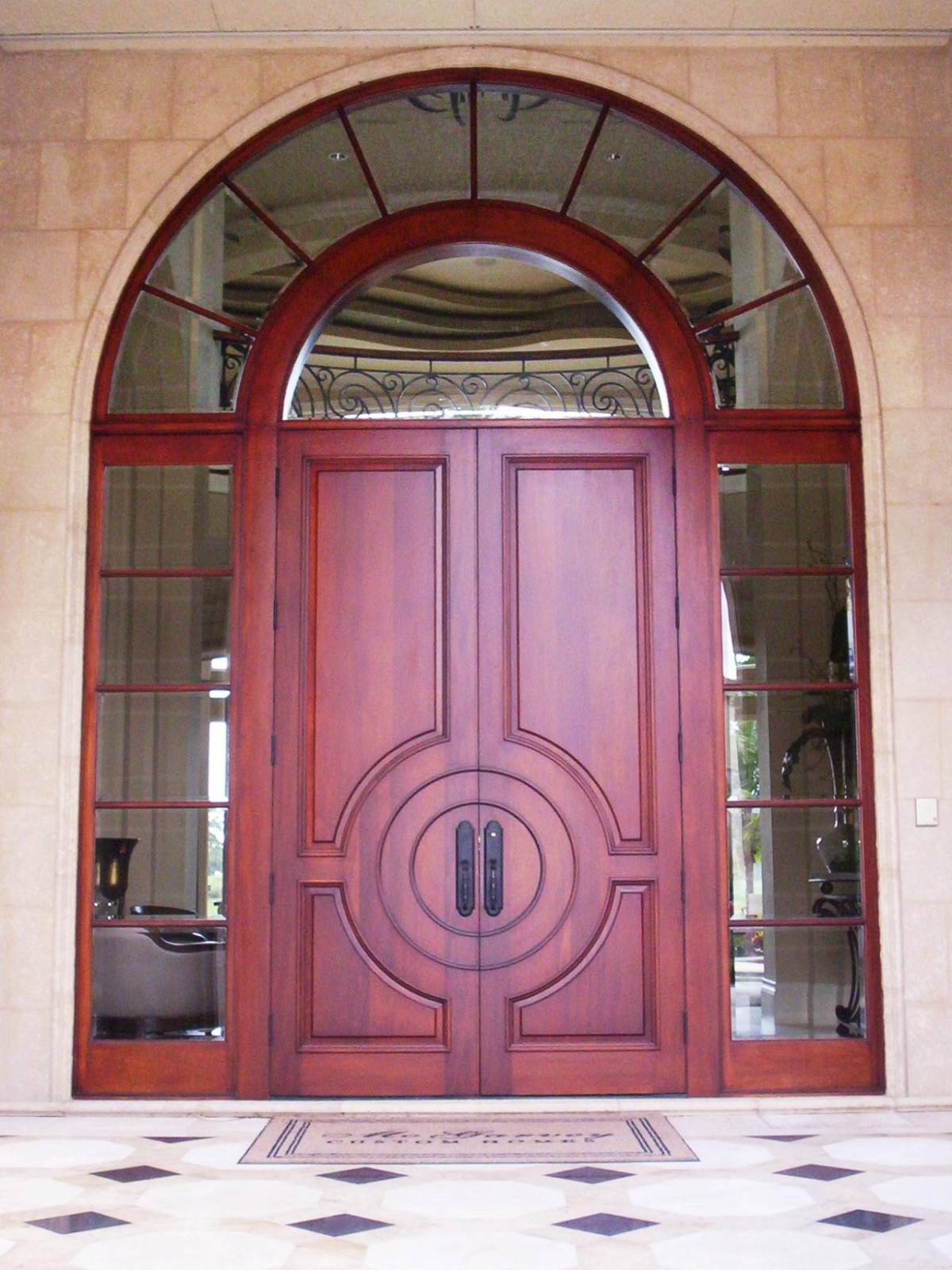 double front door with sidelights