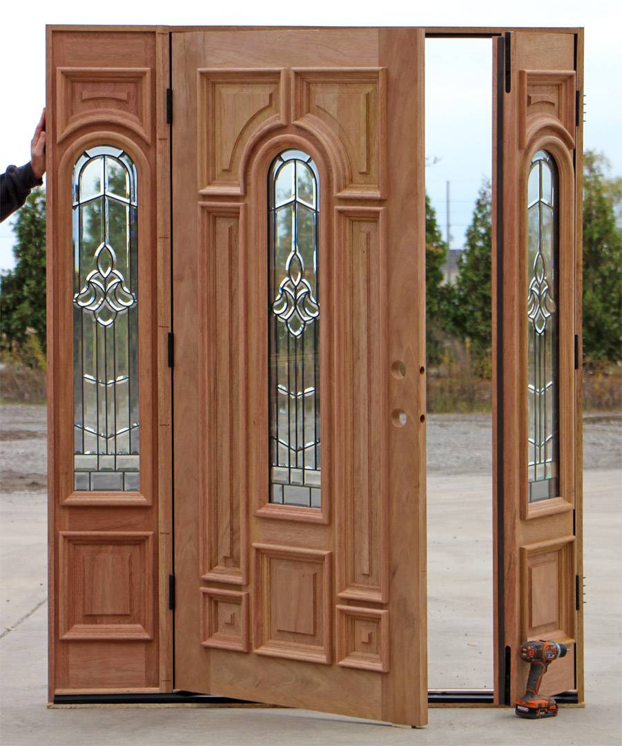 double front door with sidelights