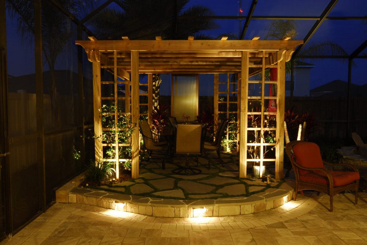 pergola lighting ideas furniture