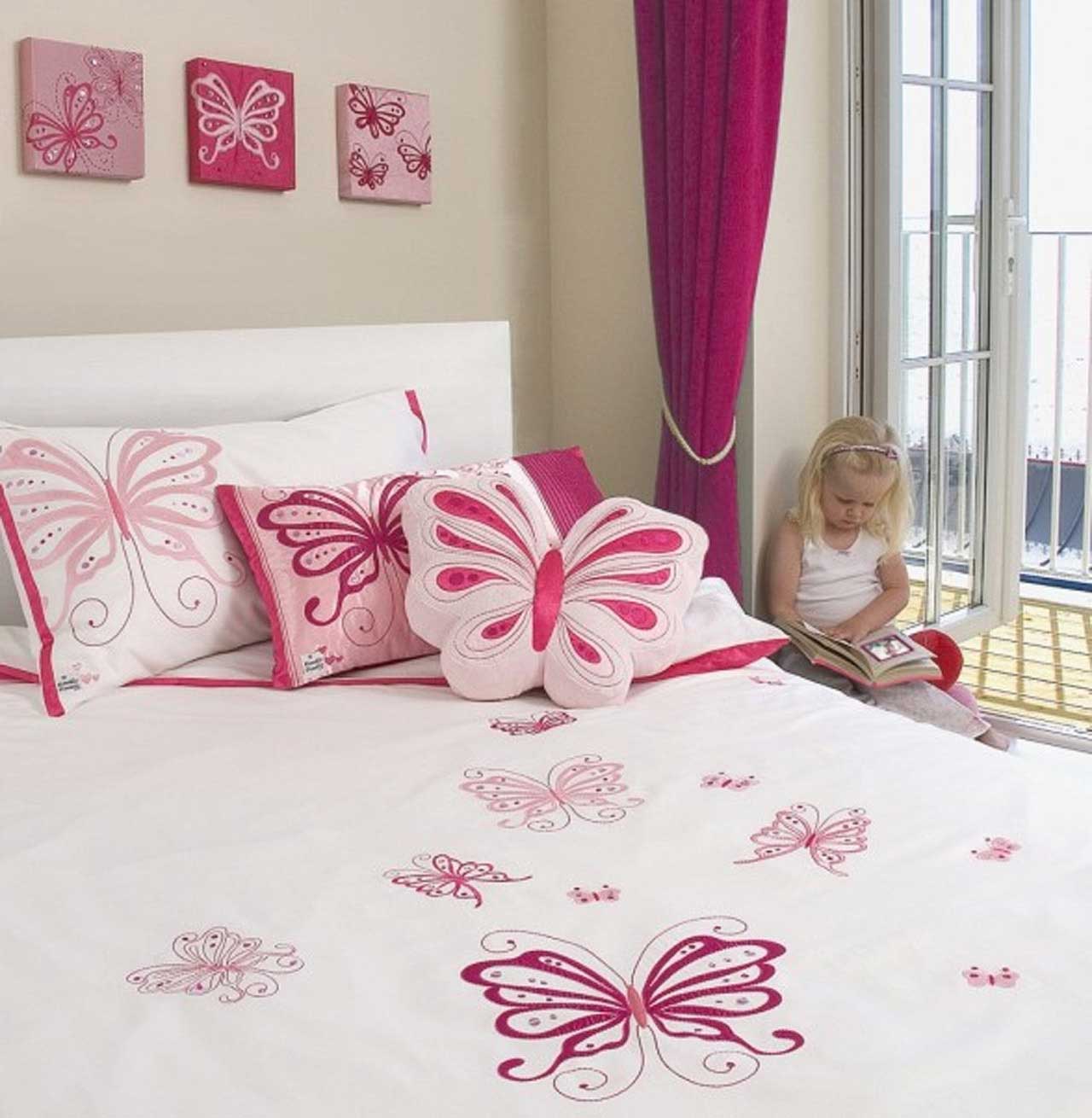 Charming Kids Room Decor For Girl With Beautiful Spring Butterfly Bed Kids Room Ideas Also Interesting Accessories For Teenage Girl Room Kids Room Design
