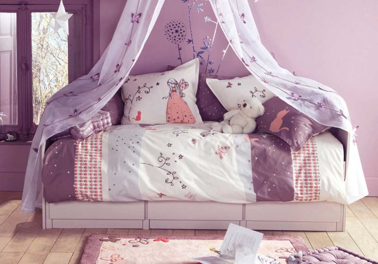 Awesome Kids Room Room Decor Purple Gray Design Ideas With Cute Single Bed Frame White Wood Kids Room Also Charming Extra Thick Bed Sheets Kids Room Design