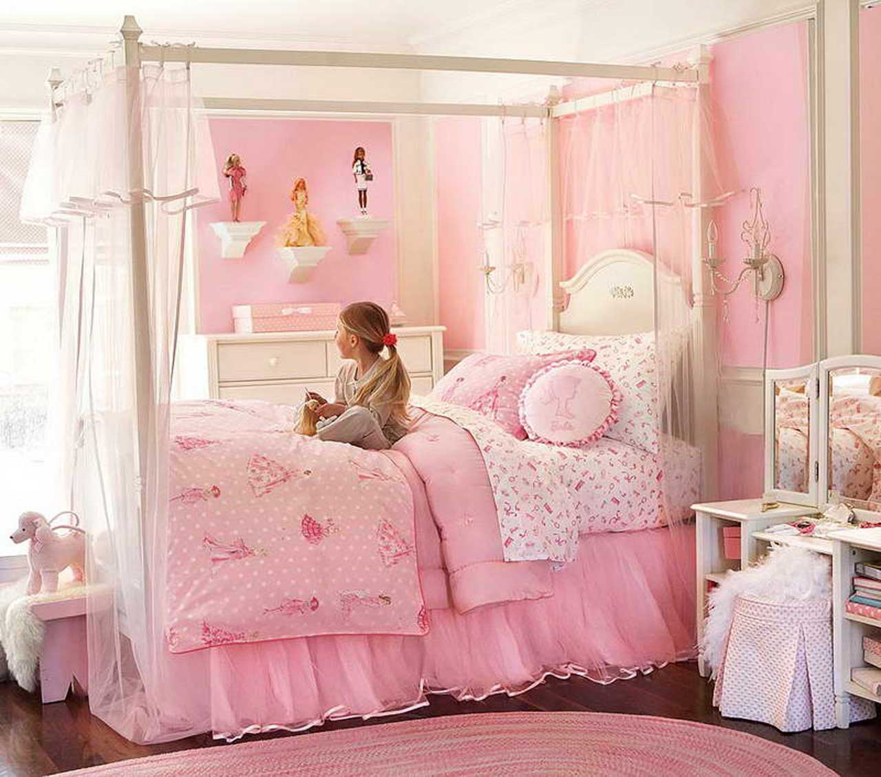 Fantastic Kids Room Decorating Barbie Wall Design Ideas With Cute Barbie Dolls In The Pink Shoes Design Also Thick Carpet Like Grass Kids Room Design Decor Small Fur Ideas