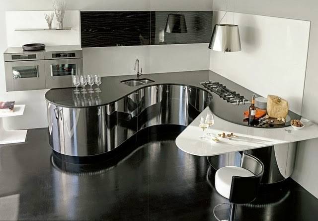modern-kitchen-design-waving-blak-and-wihte-style