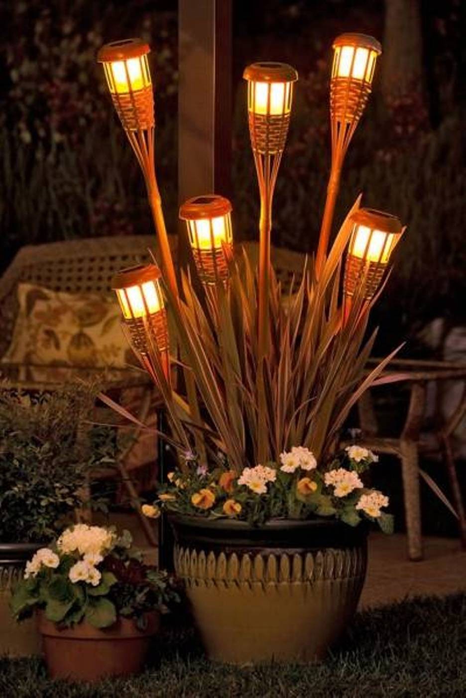 decorating patio with tiki torches
