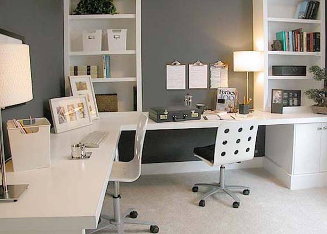 Home office design white modern
