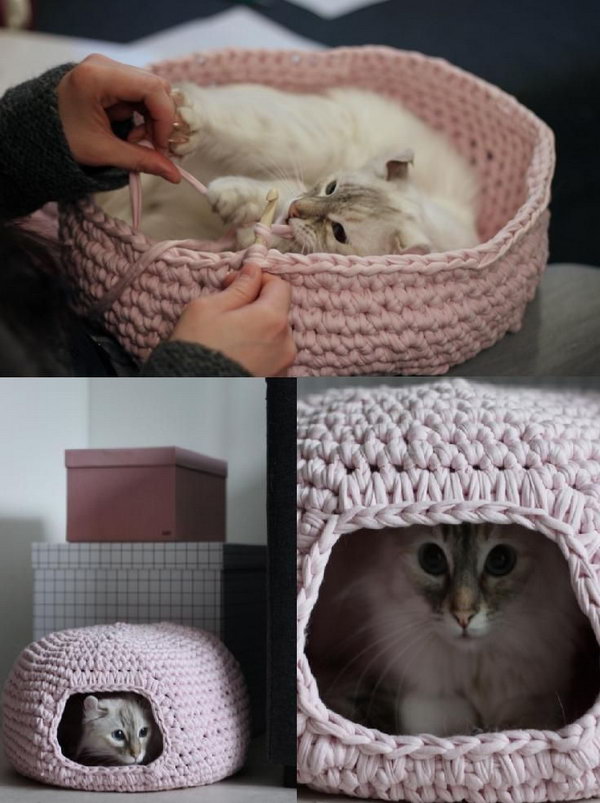 Crocheted Oven for Your Cat. 