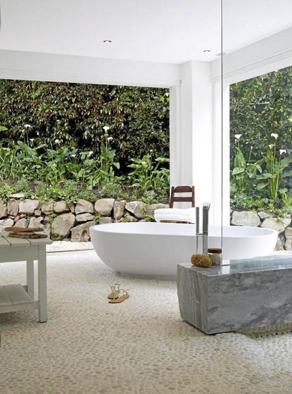 Outdoor and indoor bathroom designs