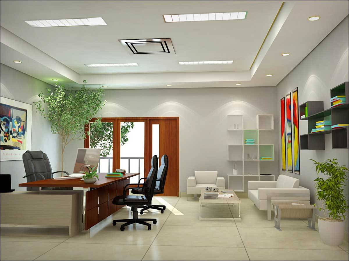 Contemporary home office modern furniture with living room at home office