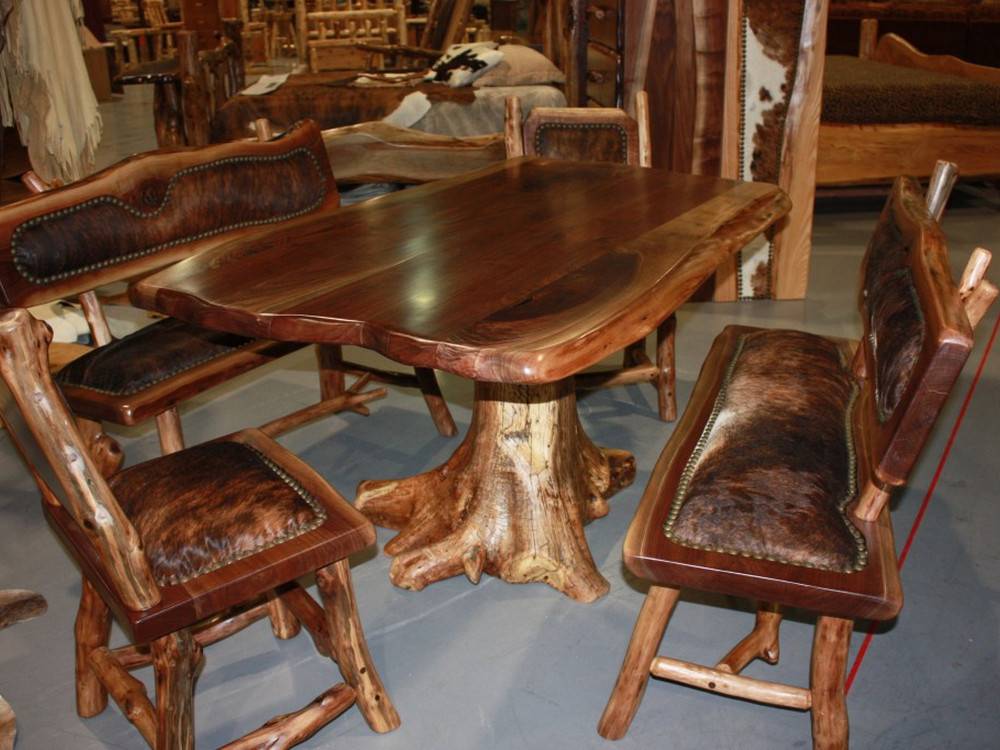 solid wood dining room table and chairs