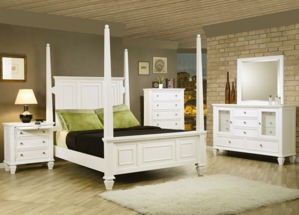 bedroom set modern bed design with four column